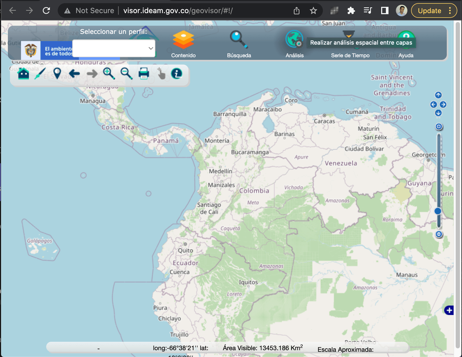 Weather viewer in Colombia