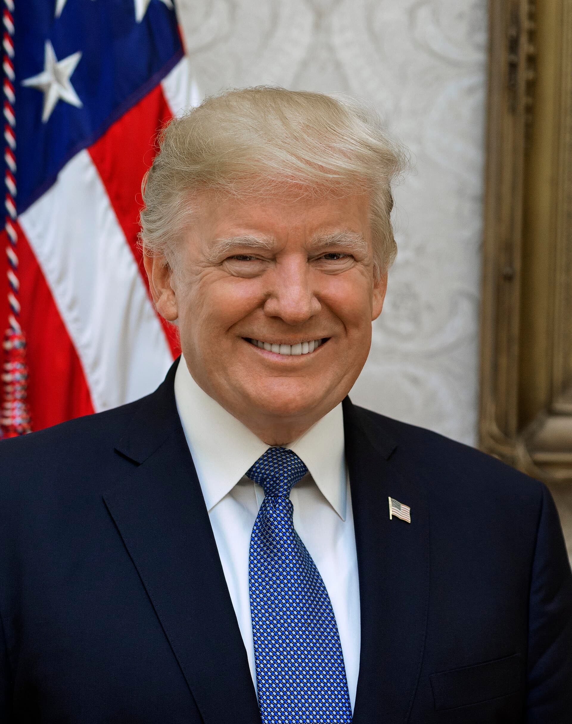 President Donald Trump poses for his official portrait at The White House, in Washington, D.C., on Friday, October 6, 2017. (Official White House Photo by Shealah Craighead)