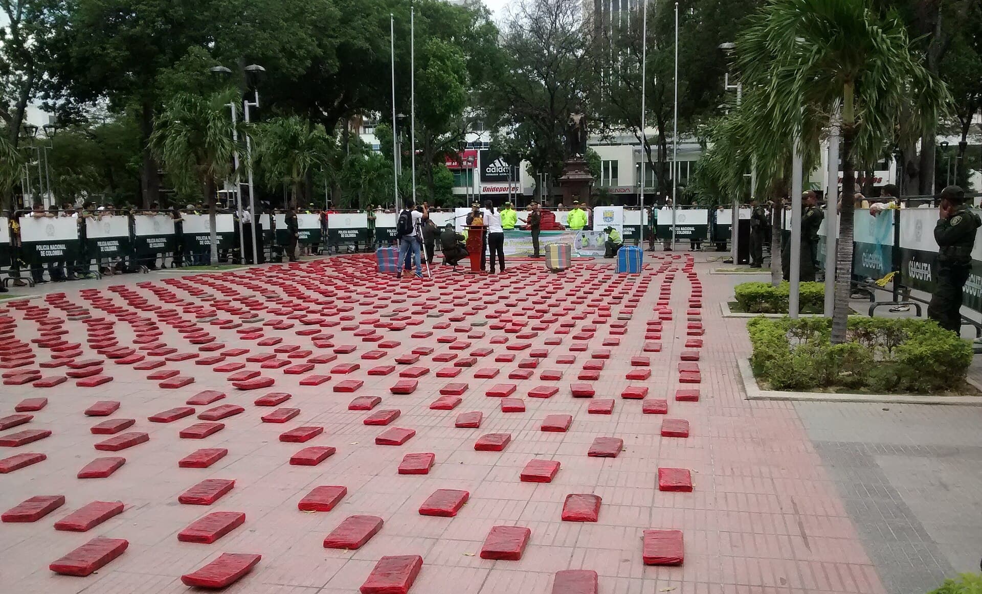 A drug seizure by colombian national police.