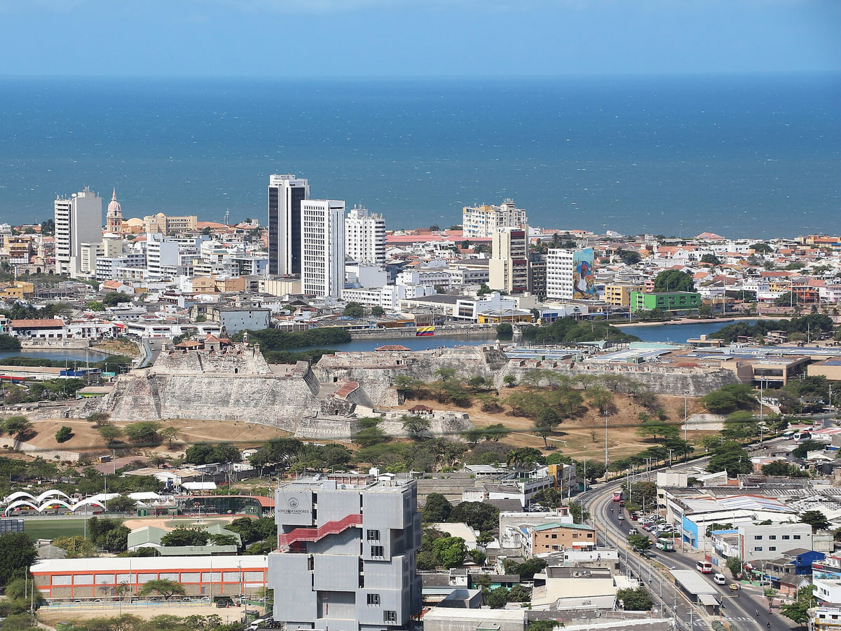 View of Cartagena and Castle San Felipe de Barajas from Convent of Santa Cruz de la Popa, Colombia