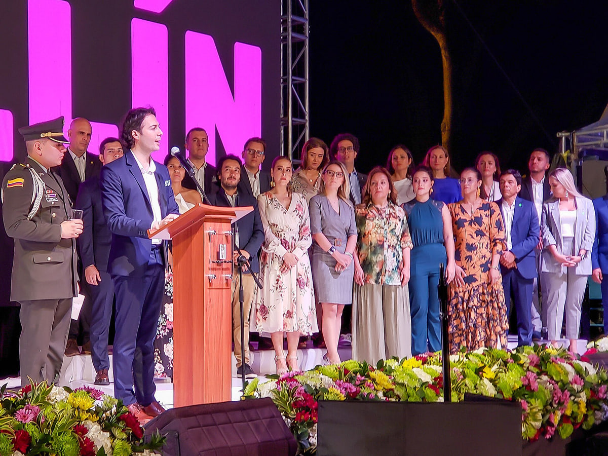 Daniel Quintero en su discurso de posesión como alcalde de Medellín.