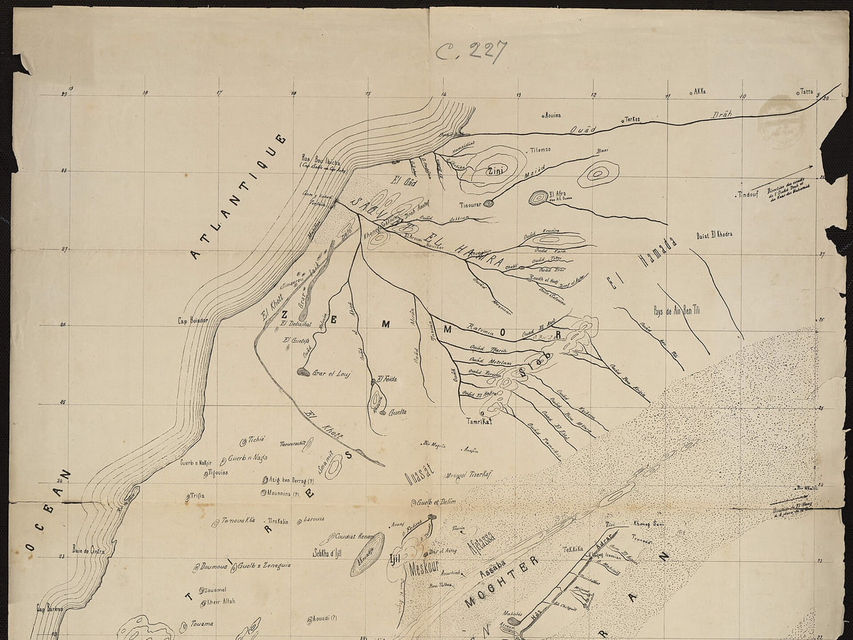 Map of Western Sahara in the 19th century