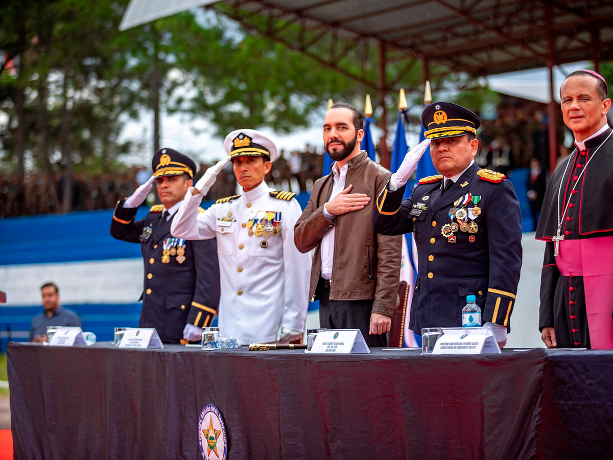 Nayib Bukele and the armed forces in 2019