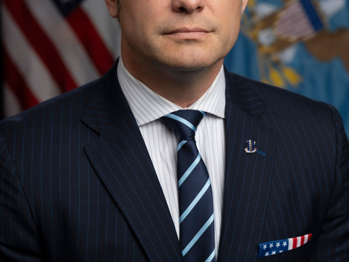 Official portrait of Secretary of Defense, Pete Hegseth