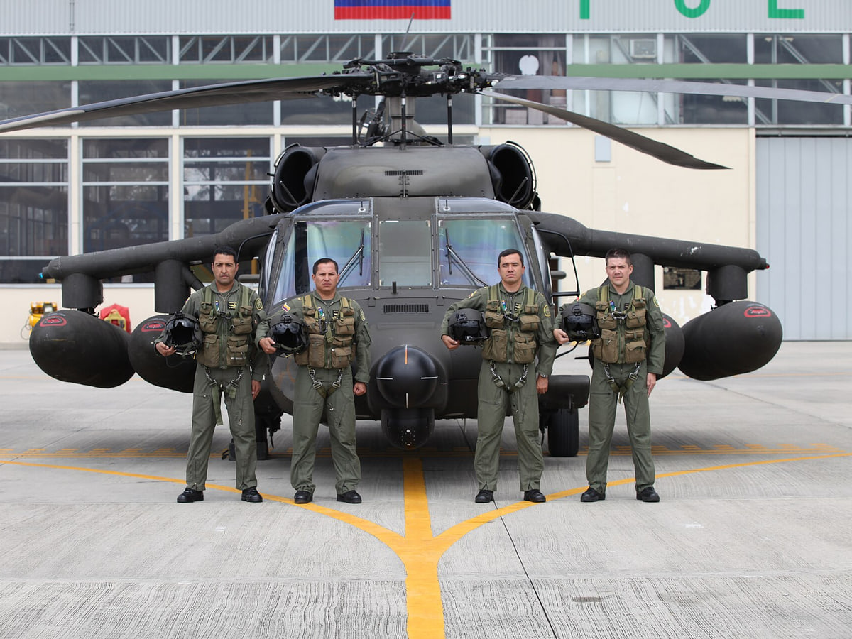 Blackhawk helicopter (with crew) of the Colombian National Police