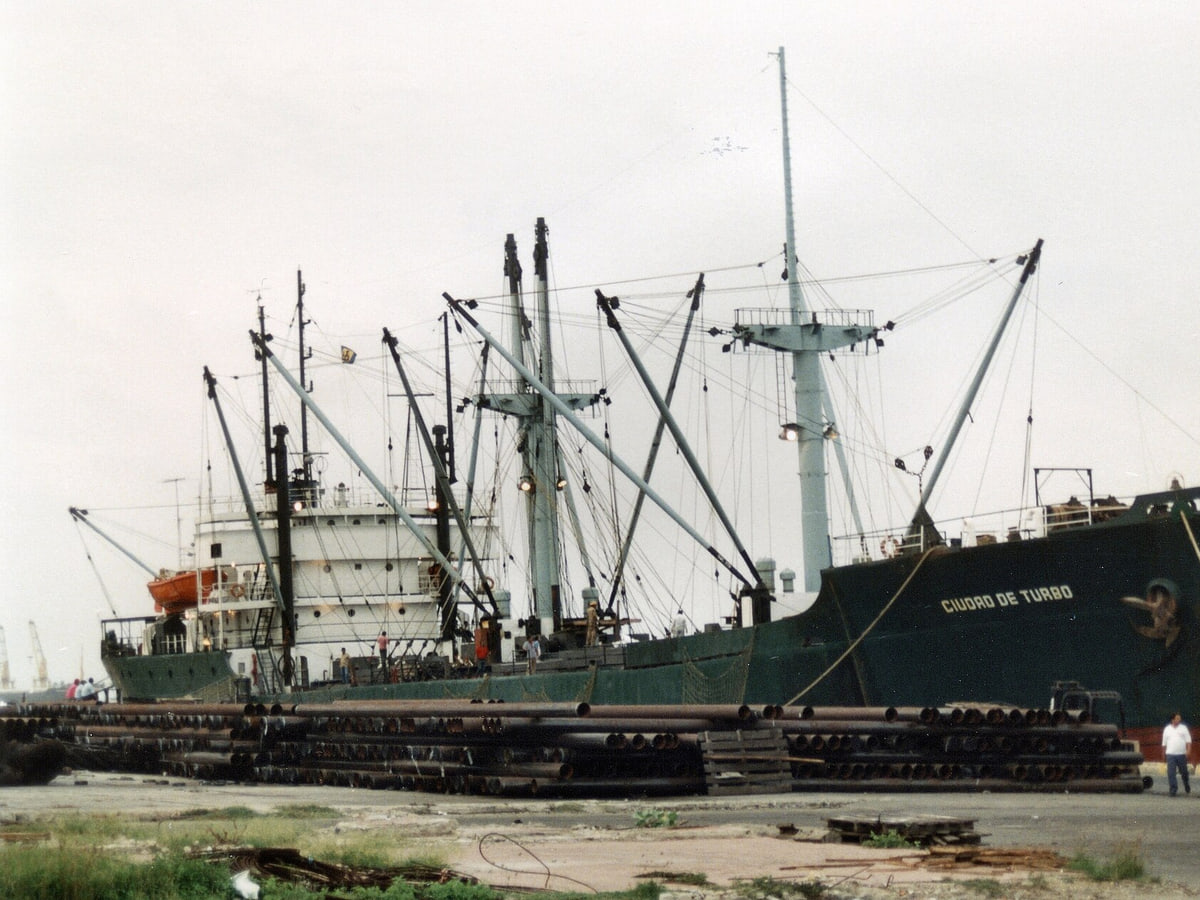 C1-M-AV1 type cargo vessel Ciudad de Turbo at Barranquilla, 4 September 1992